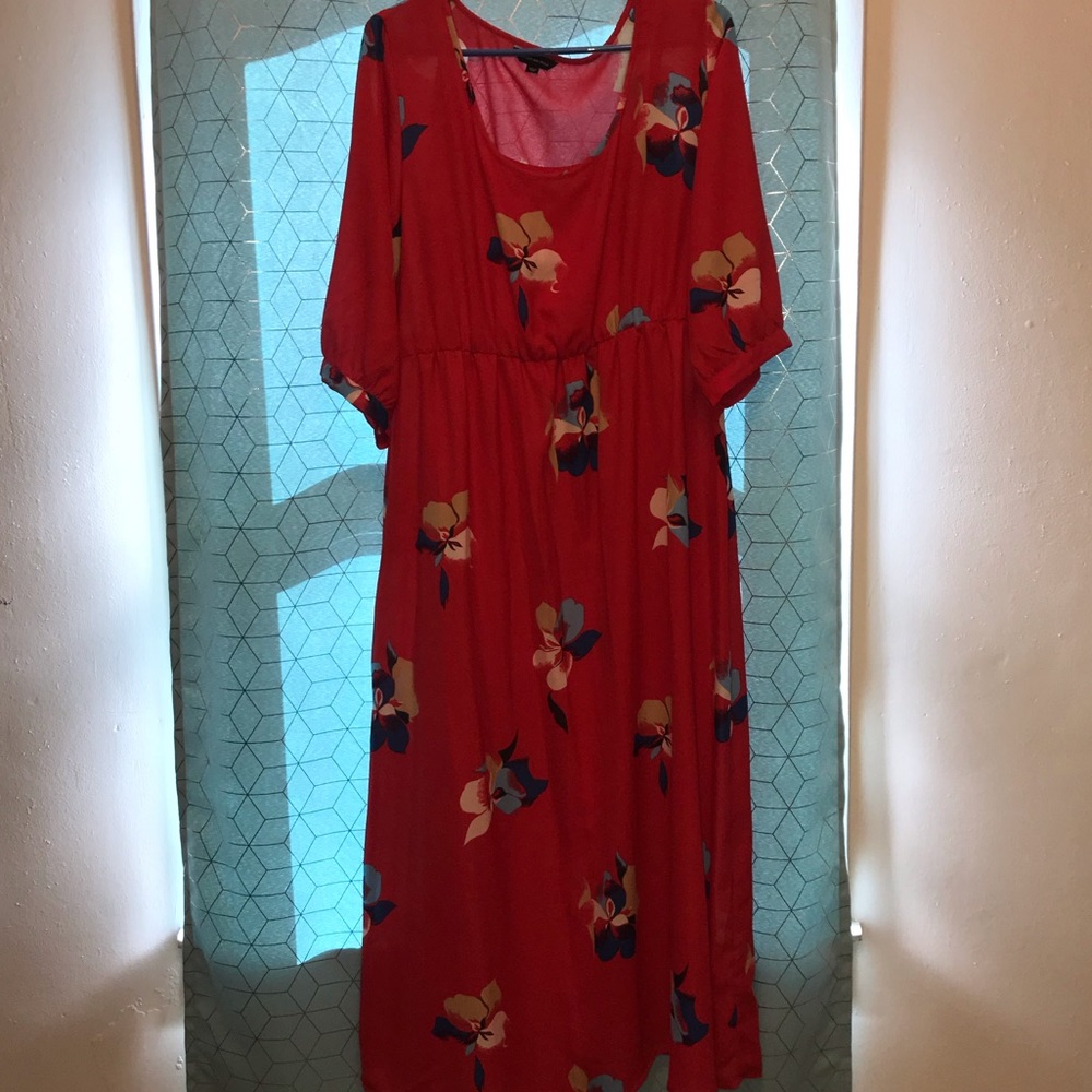 Red Floral Dress